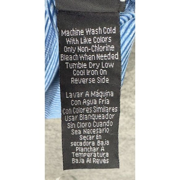 X-Caster T-Shirt Men L Blue UPF 50+ Sun Protection Fisherman Striped Long Sleeve - Picture 11 of 11